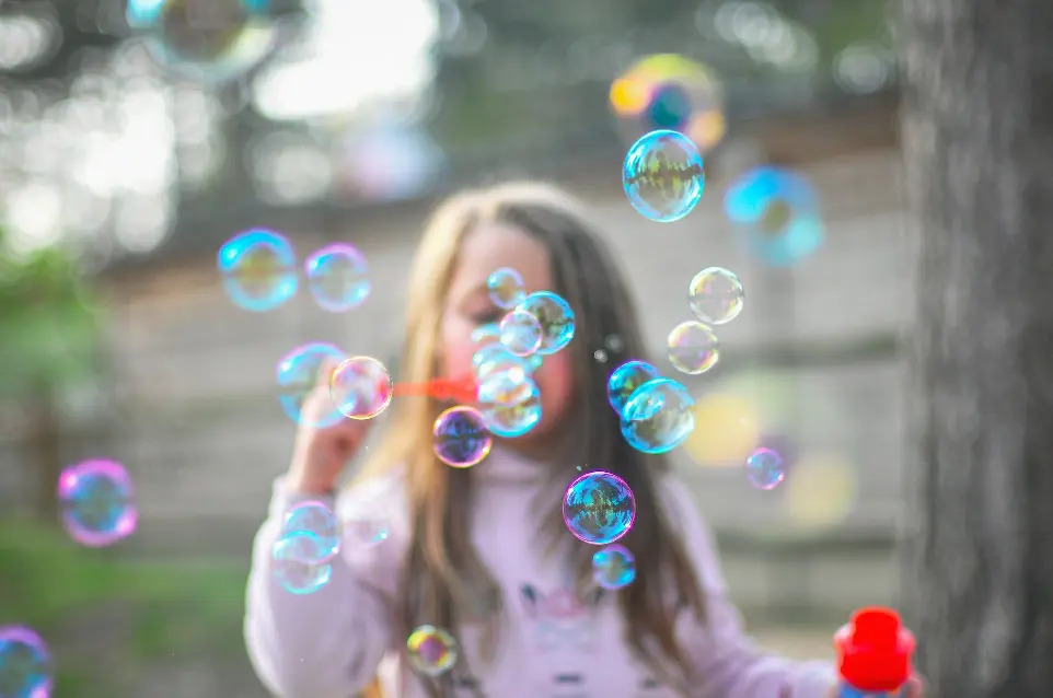 selective focus photography of bubbles