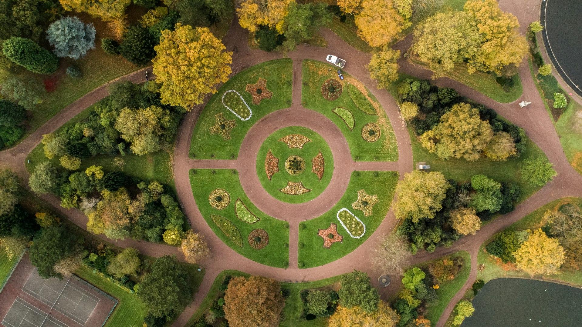 aerial photography of park