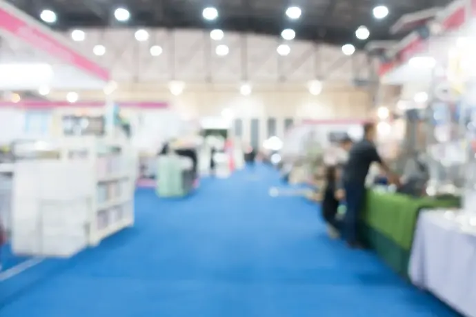 blurred picture of a trade fair